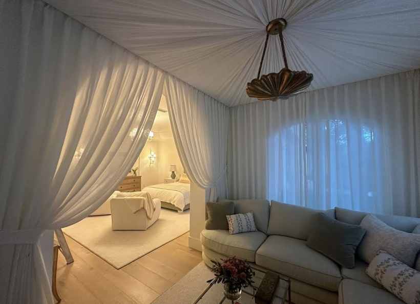 Hotel canopy drapery for Sumida Drapery by Angel